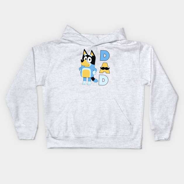 Bluey Dadlife Kids Hoodie by Justine Nolanz